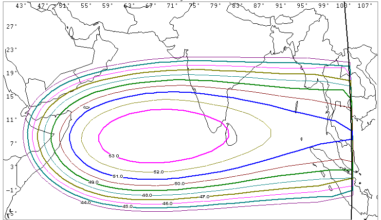 Eutelsat W6 indian ocean downlink beam coverage