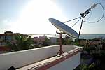 VSAT dish on roof