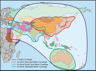 Asiasat 3 satellite coverage from 105.5 east