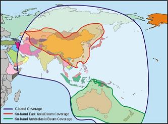 Asiasat 4 satellite coverage from 122 east