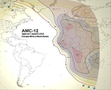 AMC-12 C band Africa satellite coverage