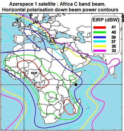 Azerspace 1 C band beam Coverage
