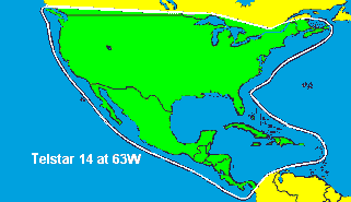 Telstar 14 footprint