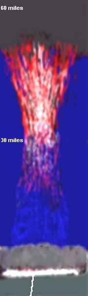 Dangerous 60 mile high lightning flash