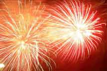 Fireworks display at Funchal harbour, Madeira