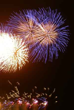 Fireworks show at Funchal harbour, Madeira