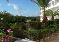 View from our room over tropical gardens going down to the sea