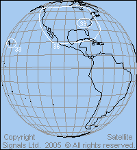 Intelsat Americas 5 C band satellite coverage map