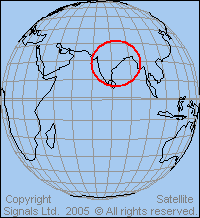 Satellite map: India coverage from 74 east longitude