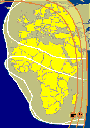 All Africa beam footprint map