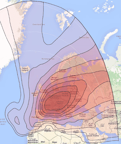 Eutelsat E12WA beam coverage