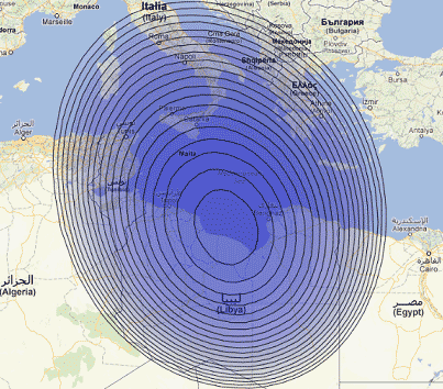 Hylas 2 Ka band spot beam coverage of Libya