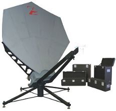 Portable 2.4m satellite antenna with transportable packing cases