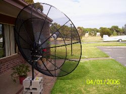 Satellite dish pointed INSAT 2E