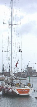 Clipper sailing yacht
