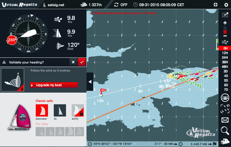 To get best speed with 120 deg wind angle