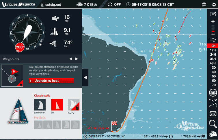 Tried sailing south for 10 minutes but lost 5 places