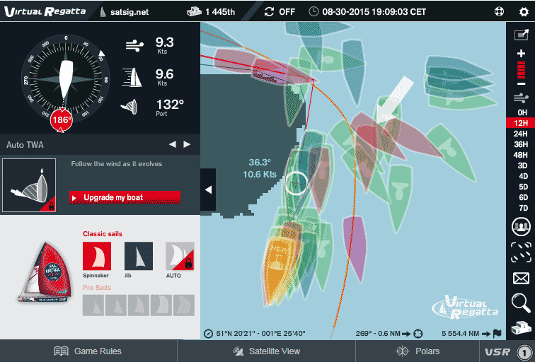 Best wind angle now would be 142 deg