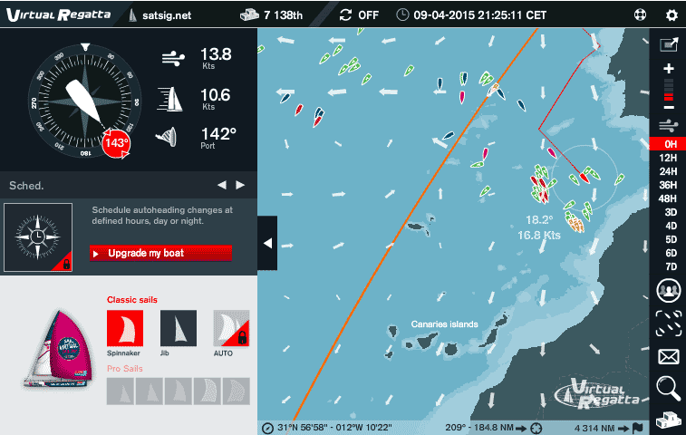 Aiming towards the coast to the east of the Cape Verde islands