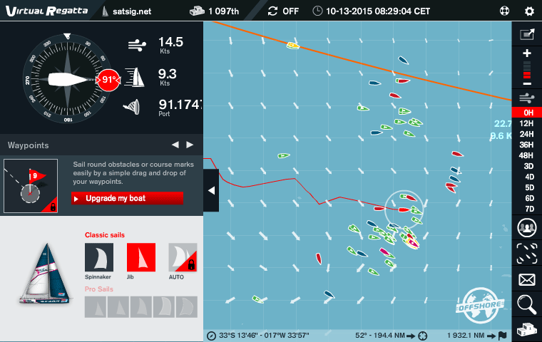 Steady close hauled effort to get further east