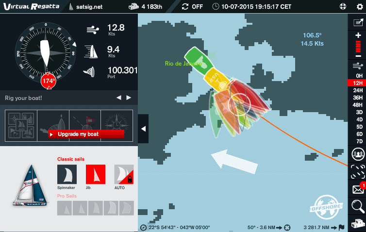 Clipper 15-16 sailing race start at Rio