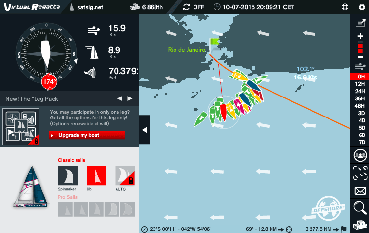 Clipper boats leaving Brazil