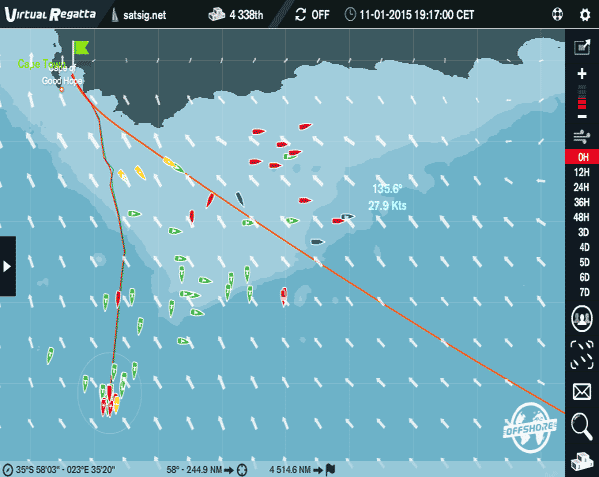 The fleet scatters after the start
