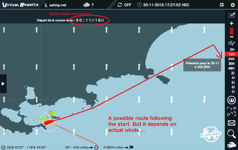 Clipper 1516 race: start of Leg 4 : Possible route