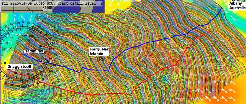 Complex sailing route predictions using qtvlm analysis
