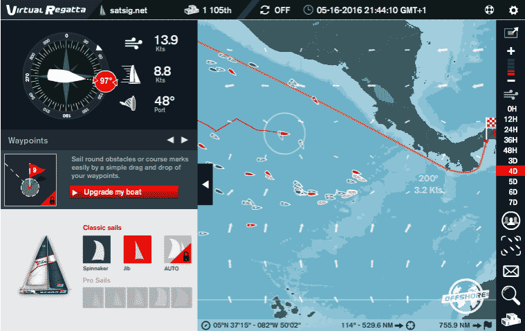 Cruising nicely eastward at 8.9kts