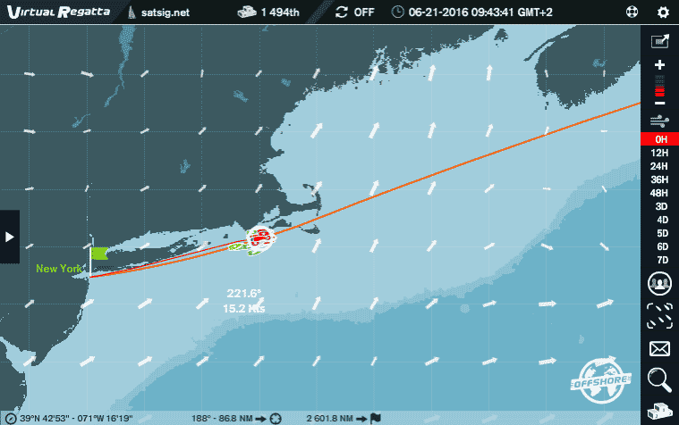 After the sailing race start, approaching Martha's Vineyard island