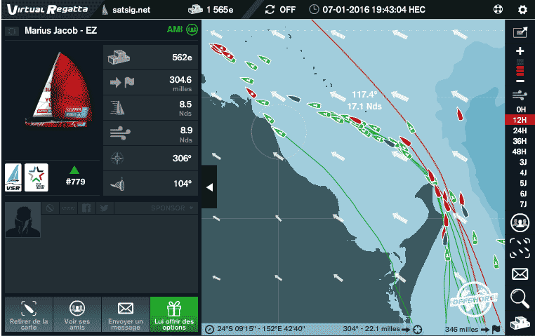 Alternative routes: Via the narrow passage or the safe route offshore