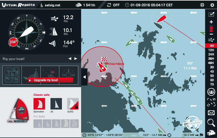 satsig.net: final downwind leg to the finish