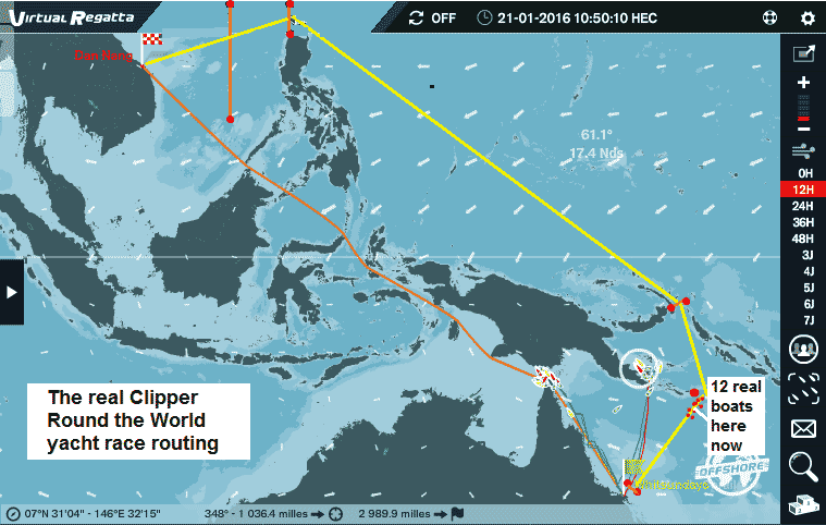Real Clipper race routing map: Whitsundays to a Nang