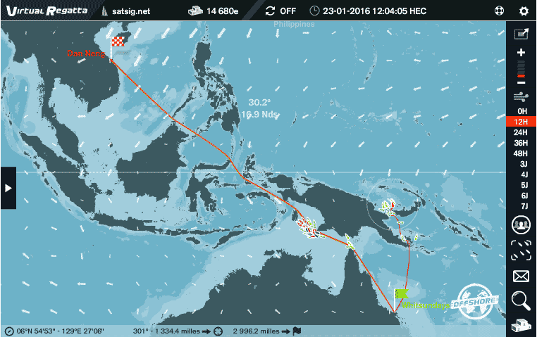 Slow progress due to light winds