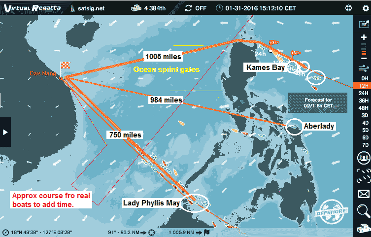 Ocean sprint course for Clipper RTW