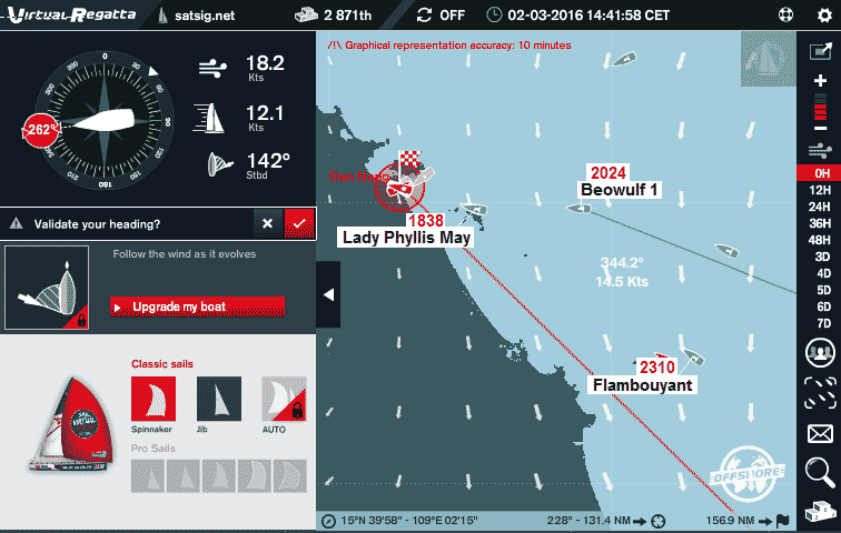 Lady Phyllis May in the lead, followed by Beowulf 1 and Flambouyant.