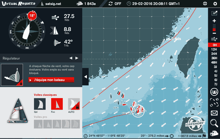 Strong winds above 24 knots and you slow down to windward
