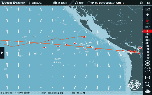 Early boats are just about reaching the finish