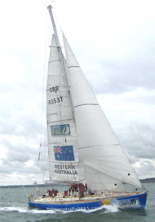 Reefed sail trim on Clipper Western Australia