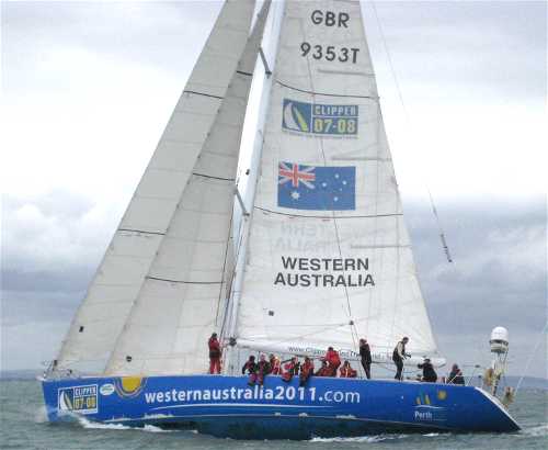 Sail trim on Clipper Western Australia