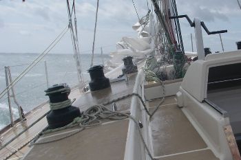 View forward on the deck of Hull and Humber Clipper 68