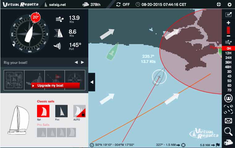 About to cross the finishing line in Fastnet race
