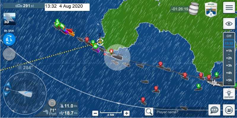 Chart leaving the English channel passing Lands End