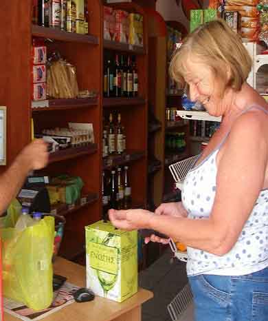 Standing at the checkout