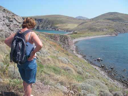 Looking back from the headland. Sailing area to the right.
