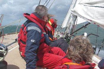 Windward sailing on port tack