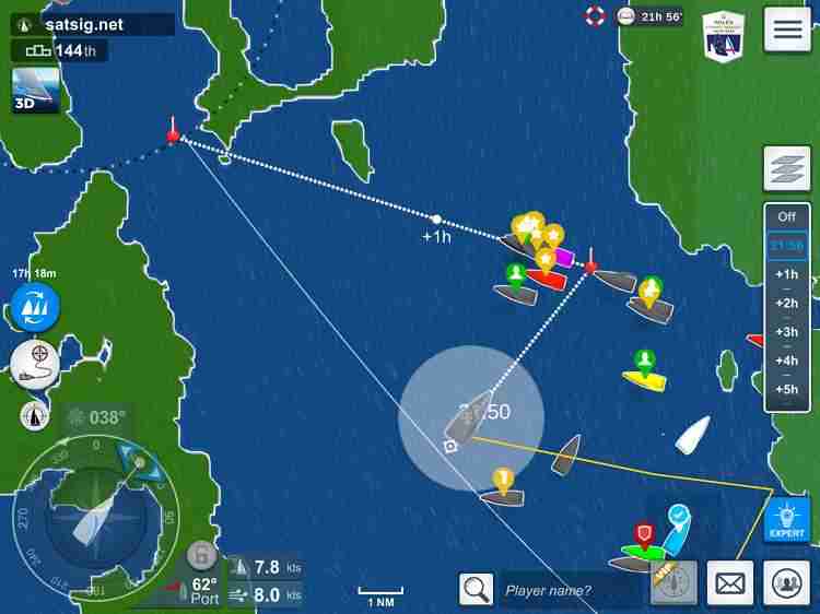 My actual route at Hobart finish on chart