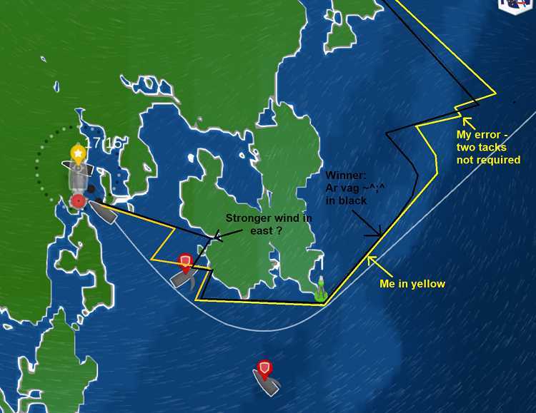 Sydney to Hobart routing : approach to Hobart