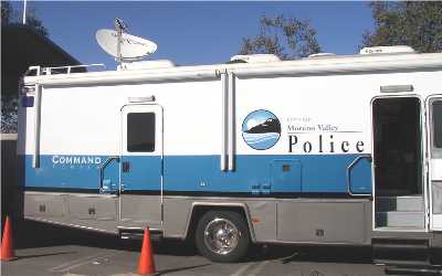 Ground Control VSAT dish used on Police mobile emergency vehicle